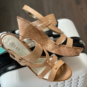Super cute! Tan Wedge Sandals